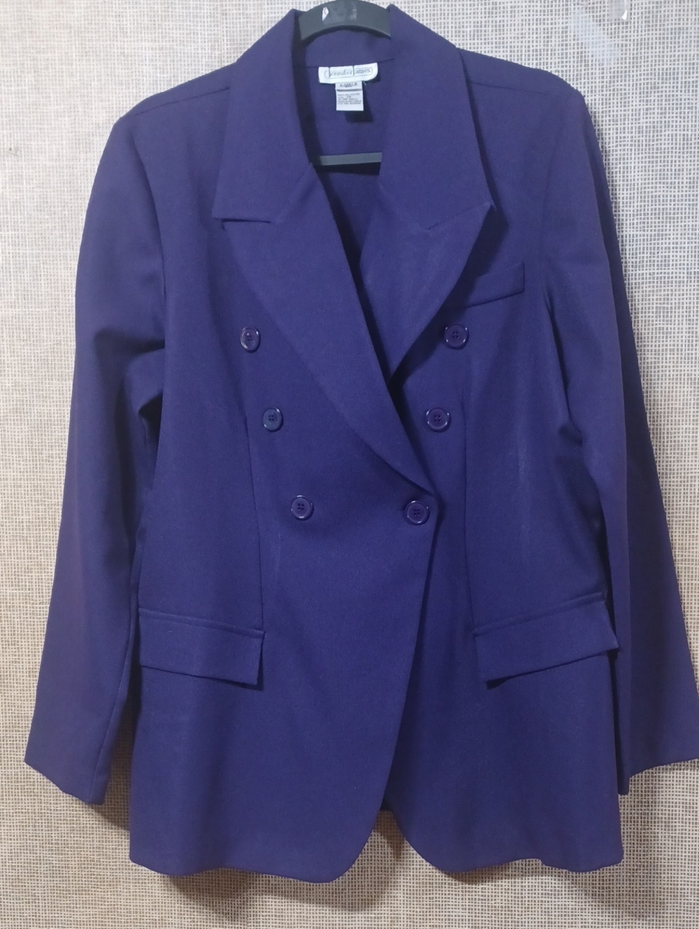 Liz Claiborne Double-Breasted Deep Purple Blazer